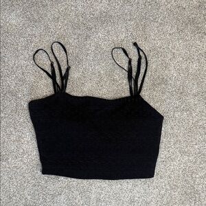 Buff Bunny Black Strappy Crop Bra Tank